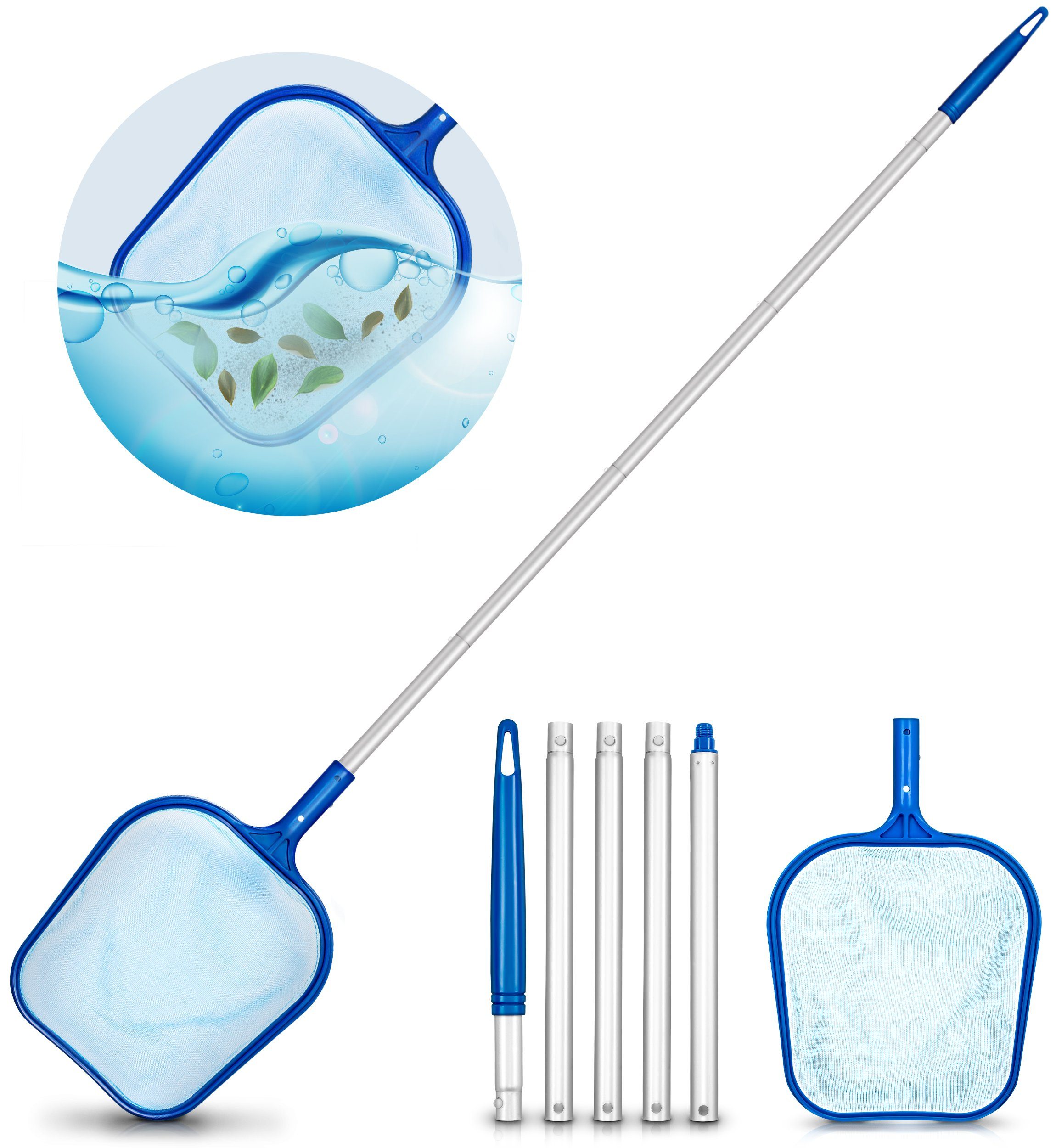 Kescher Pool Set Reinigungsset mit Teleskopstange 122 cm Poolkescher Reinigung