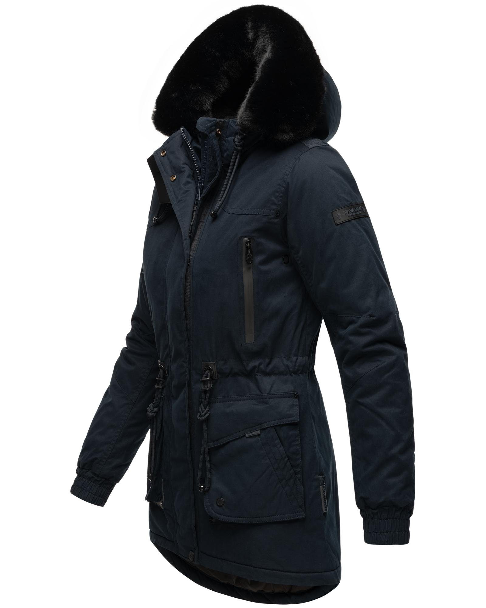 Baumwoll-Parka Olessaa für Winter Sportlicher Wintermantel den blau Marikoo