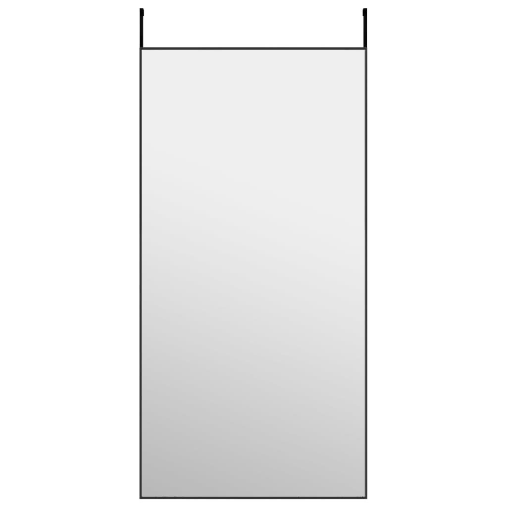 furnicato Wandspiegel Türspiegel Schwarz und Glas 50x100 cm Aluminium