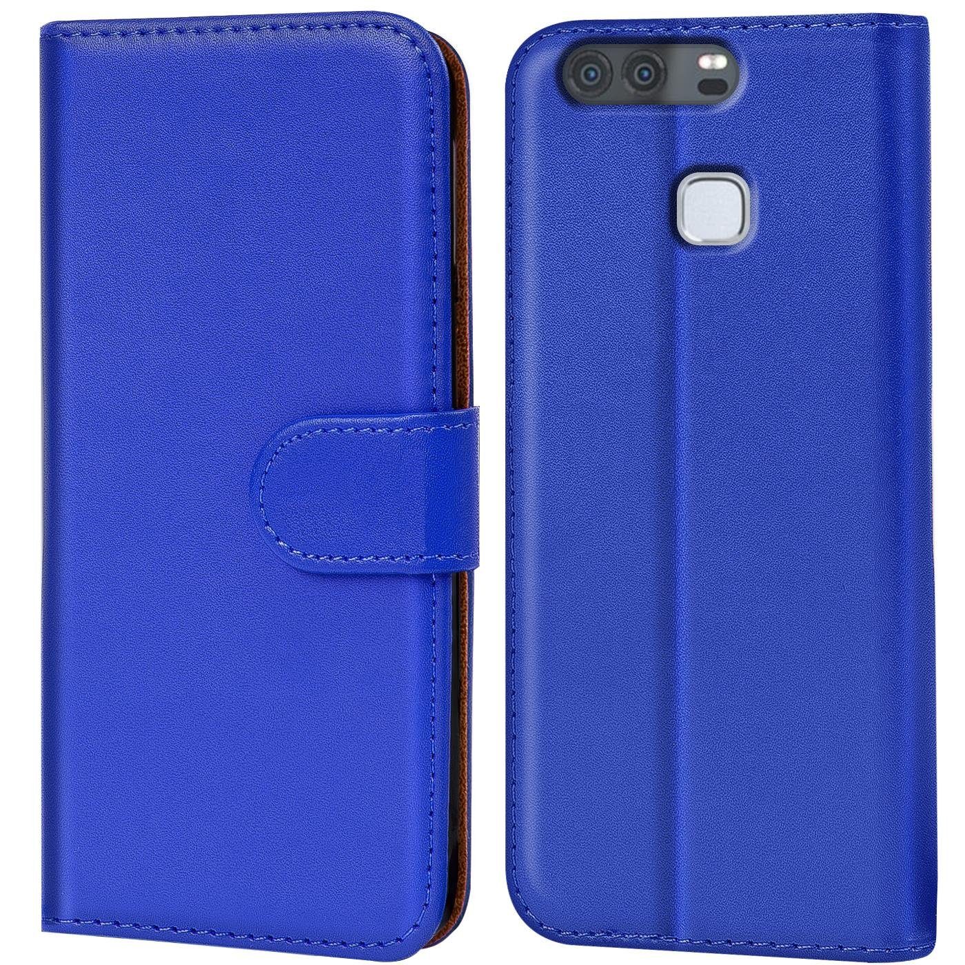 CoolGadget Handyhülle Wallet Klapp Tasche Book Case für Huawei P9 5,2 Zoll, Hülle Klapphülle Flip Cover Etui Schutzhülle