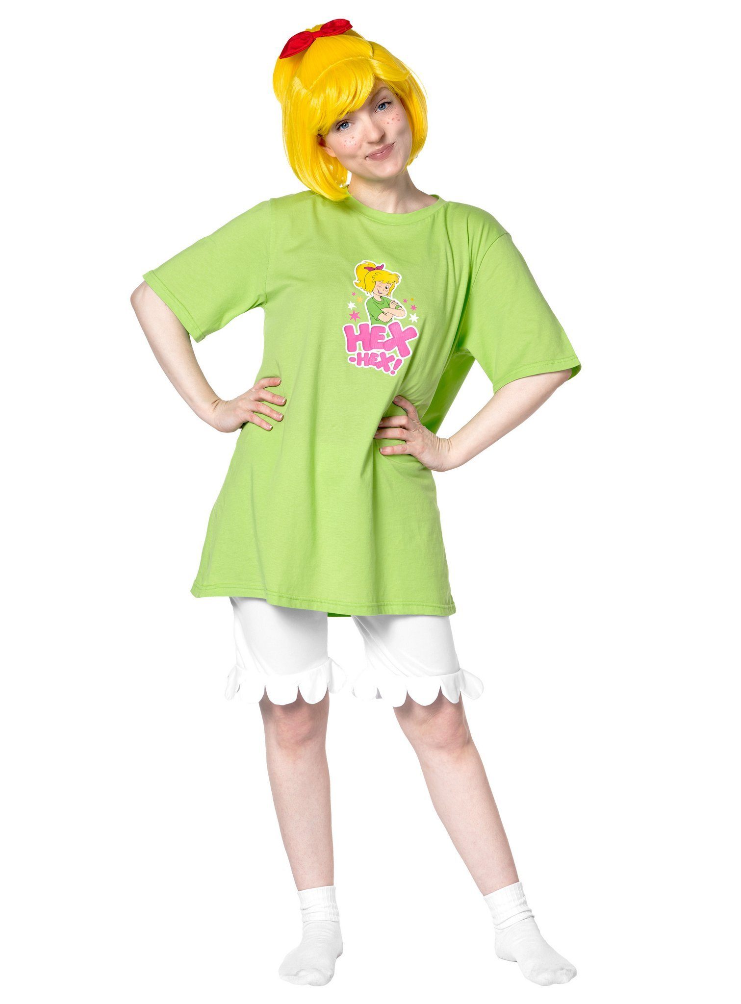 Maskworld Hexen-Kostüm Bibi Blocksberg Karneval Faschingskostüm Damen, Offizielles Kostüm des frechen, pfiffigen Hexenmädchens