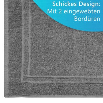 Badematte Badvorleger NYVIFresh 50x70cm Frottee Duschvorleger aus 100% Baumwolle NYVI, Höhe 5 mm, Baumwolle, rechteckig, 1er-Set, Baumwolle Luxus Qualität 700 g/m² Saugfähig Schnelltrocknend Waschbar