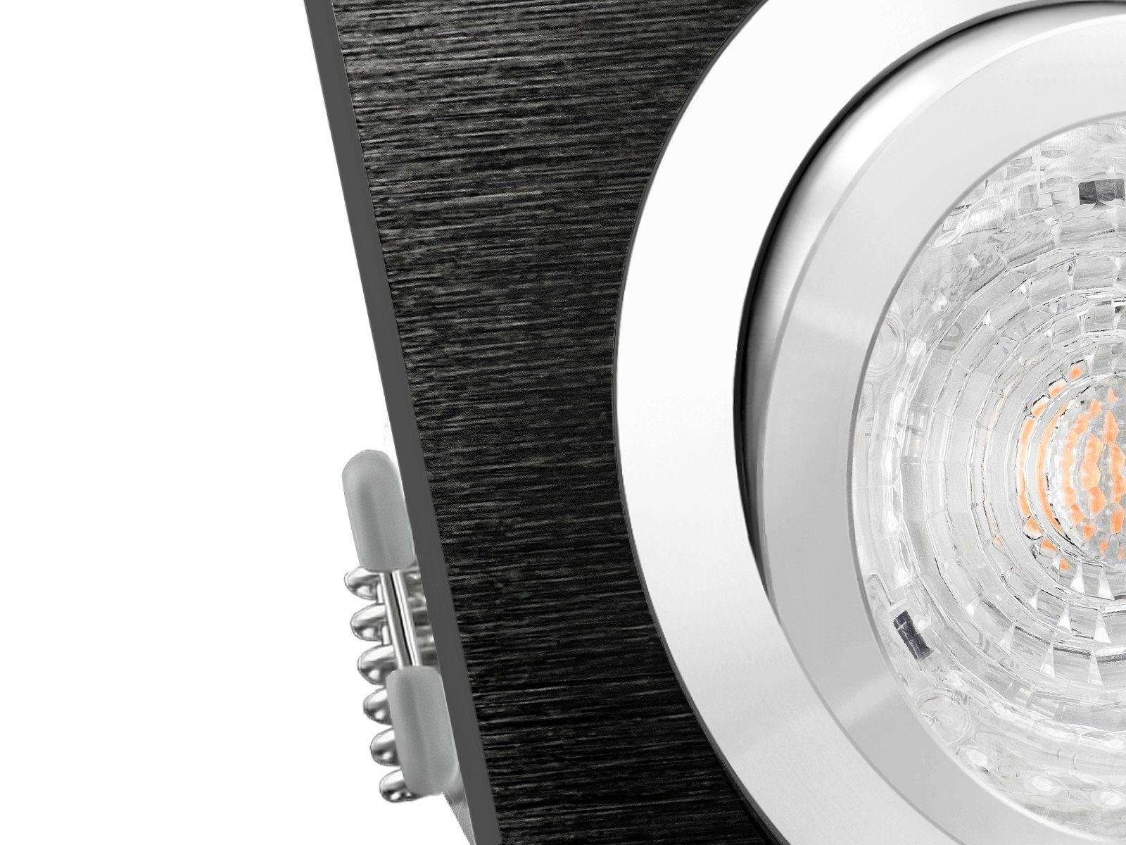 SSC-LUXon LED Einbaustrahler QF-2 LED-Einbauleuchte Spot 4,9W schwenkbar, warm schwarz Alu LED