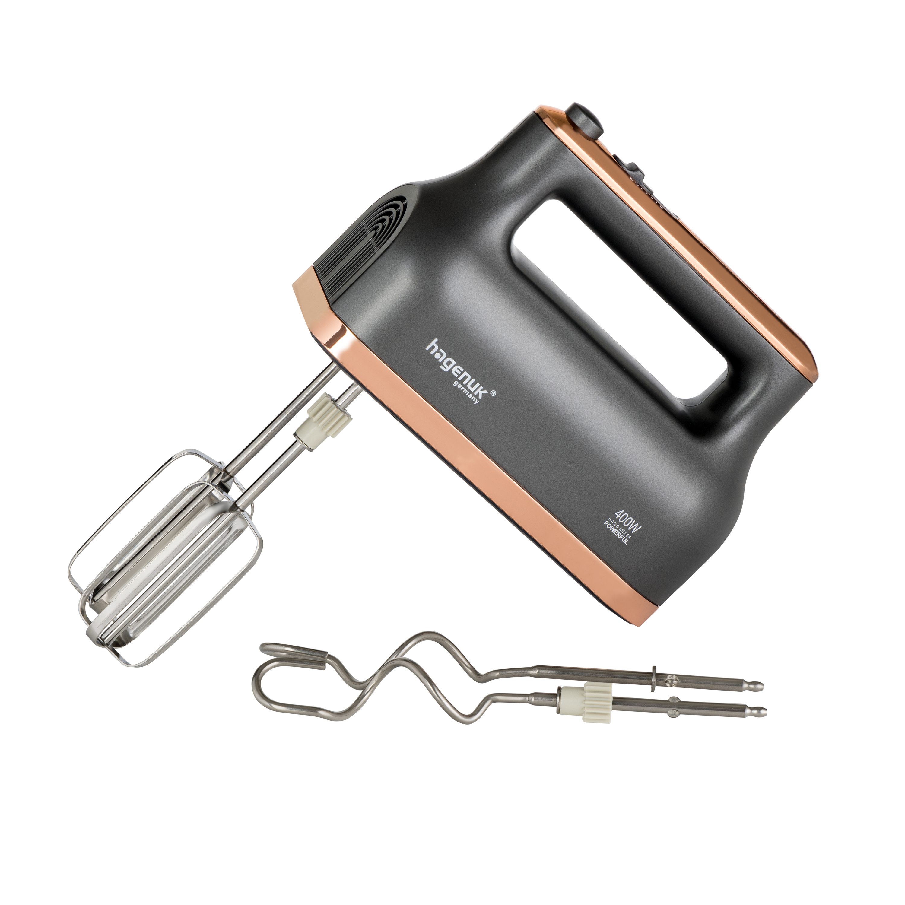 Hagenuk Handmixer, 400 W, 5 Geschwindikkeitsstufen, verchromtes Zubehör