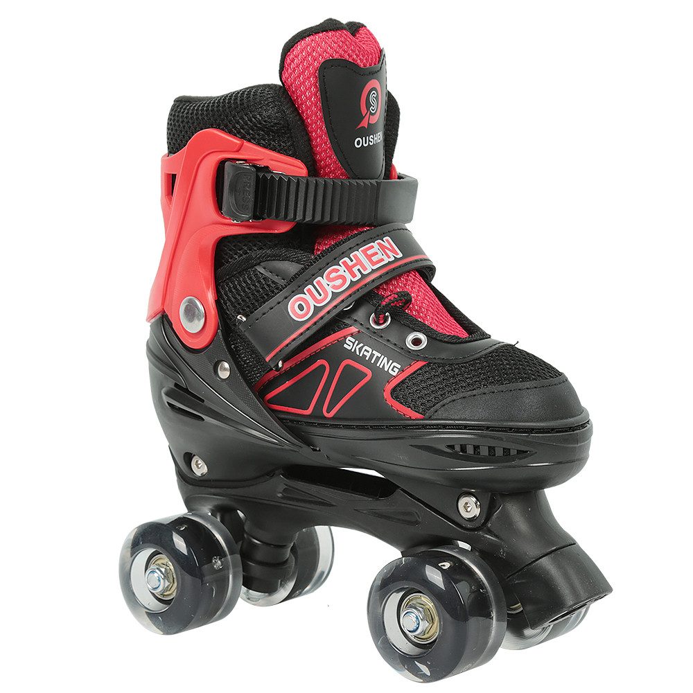 JEOBEST Rollschuhe Verstellbare Rollschuhe für Kinder, Atmungsaktiv Quad Skates, Für Mädchen und Jungen, Weihnachts Geschenke, Größen 27-37