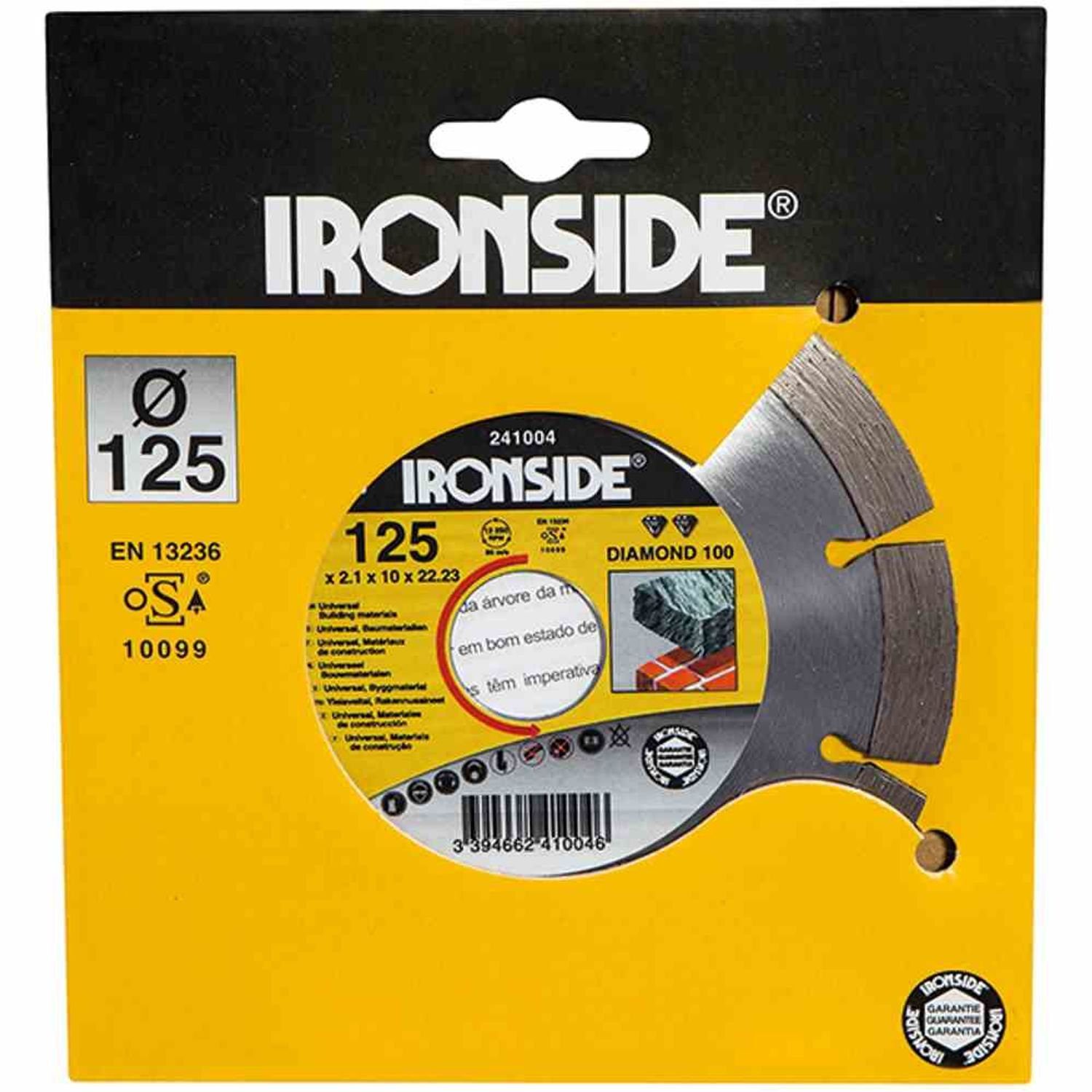 IRONSIDE Trennscheibe Diamant-Scheibe 125mm 100, 2/7mm 125 mm Diamond segmentiert, Ø