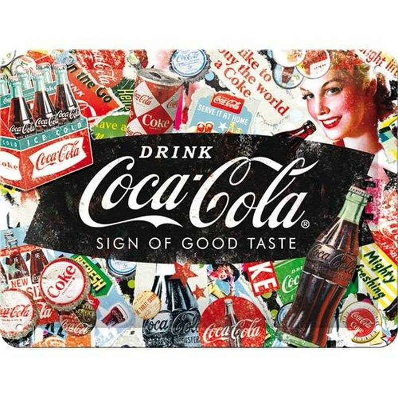 Nostalgic-Art Metallschild Blechschild 15x20 cm - Coca-Cola - Coca-Cola Collage