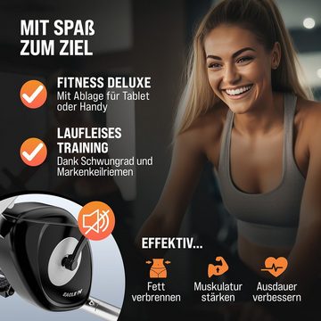 Sportana Heimtrainer Fitnessbike (1-tlg), Heimtrainer Eagle 4 klappbar 10 Stufen Pulssensoren App Hüfttrainer