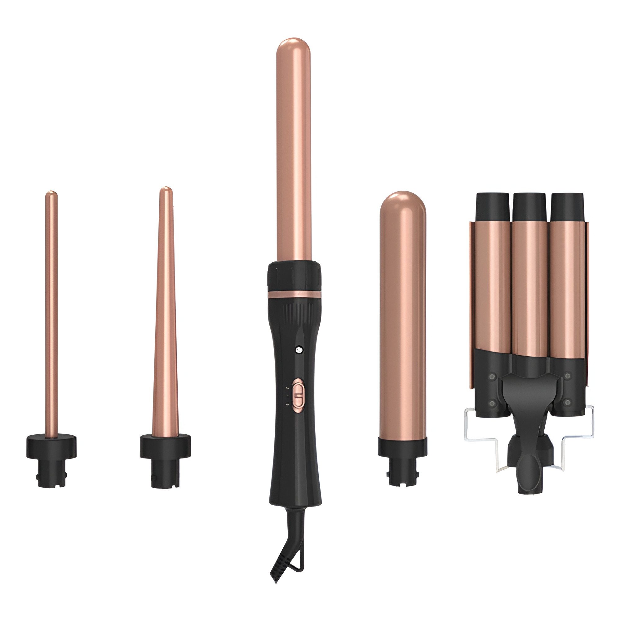 Tekoo Lockenstab 5 in 1 Lockenstab Set Multistyler Keramik mit Welleneisen 9-32mm, Turmalin-Keramik, 5-in-1 Set für verschiedene Styles, Weltweite Spannung 110-240V