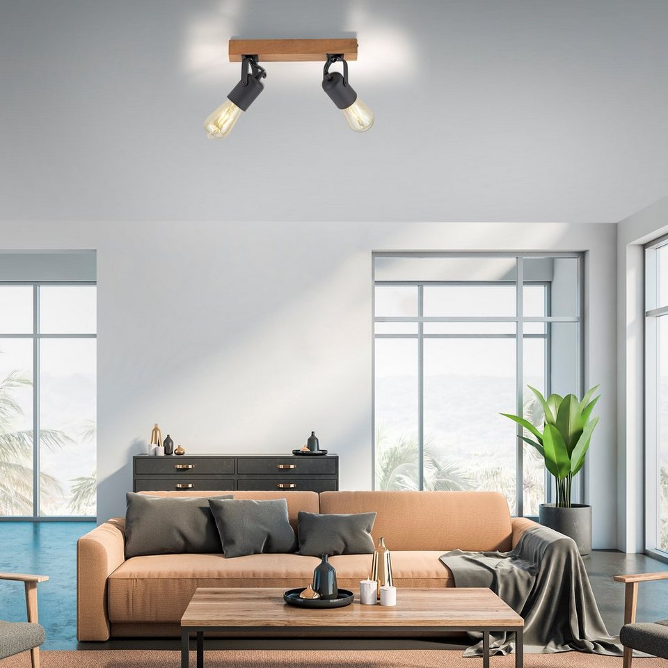 JUST LIGHT Wandleuchte CANOP, ohne Leuchtmittel, ExklusiveE27, Moderne  Wand- und Deckenlampe im Industrial Style