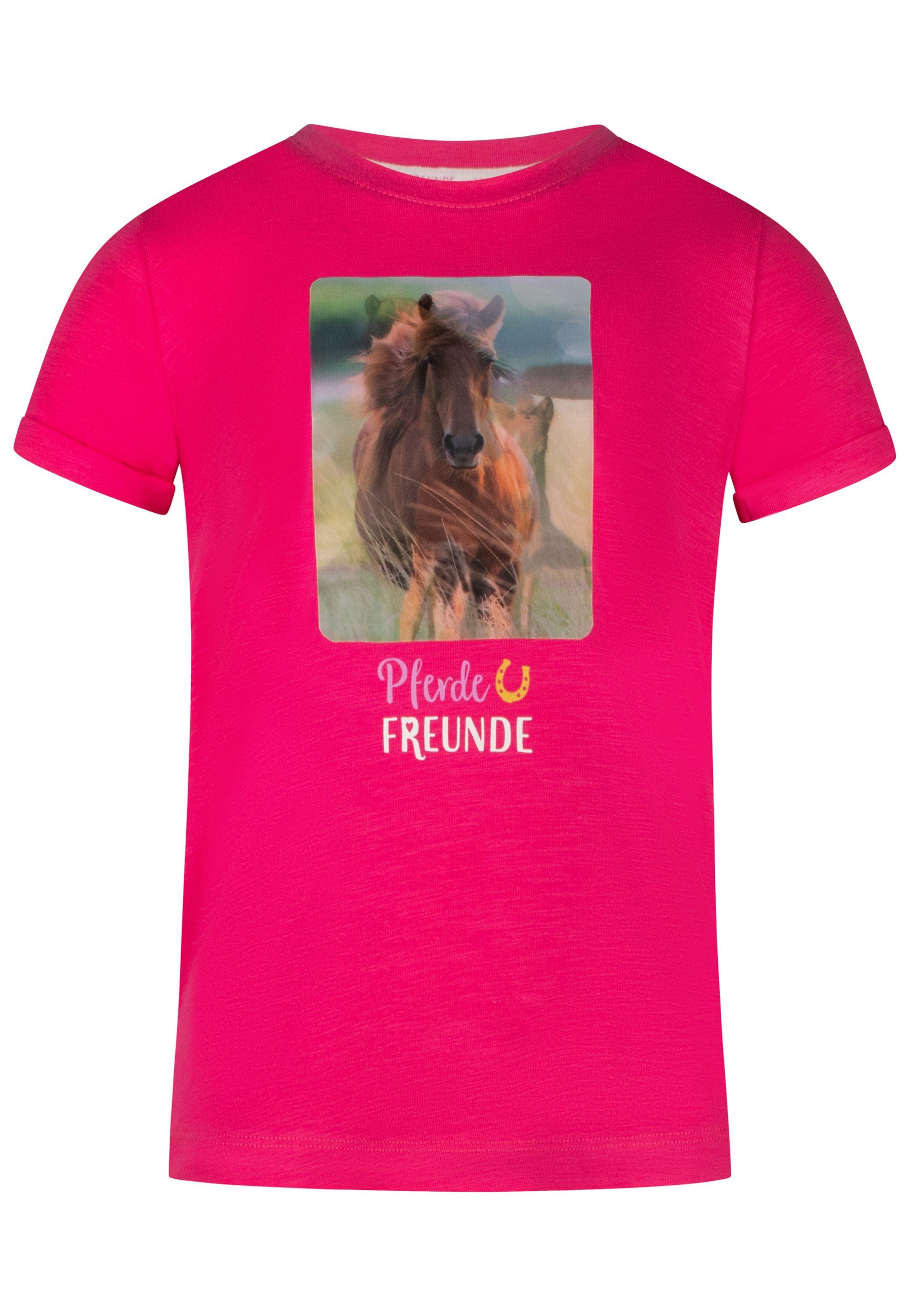 Pferde FREUNDE SALT (1-tlg) PEPPER magenta T-Shirt 33812823 AND