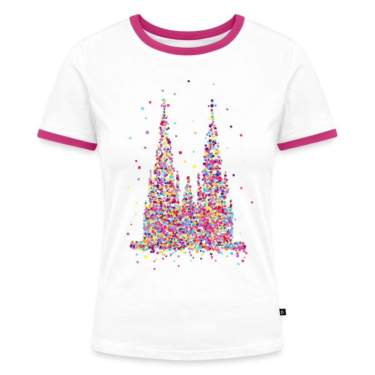 Spreadshirt T-Shirt Köln Kölner Dom Karneval Fasching Konfetti Geschenk Frauen Kontrast T- (1-tlg)