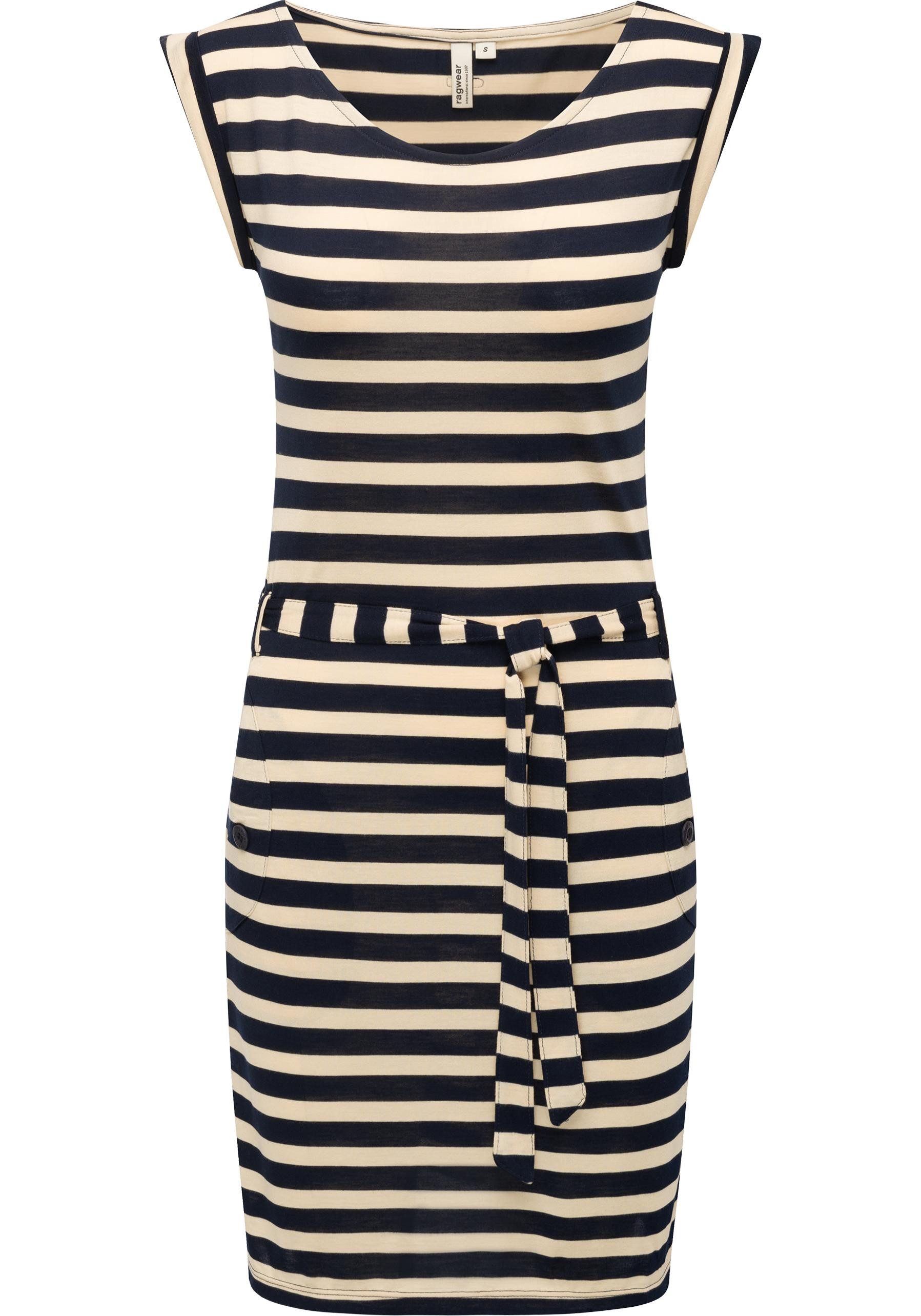 Ragwear Sommerkleid Tagg Stripes gestreiftes Damen Minikleid mit Taillenban günstig online kaufen
