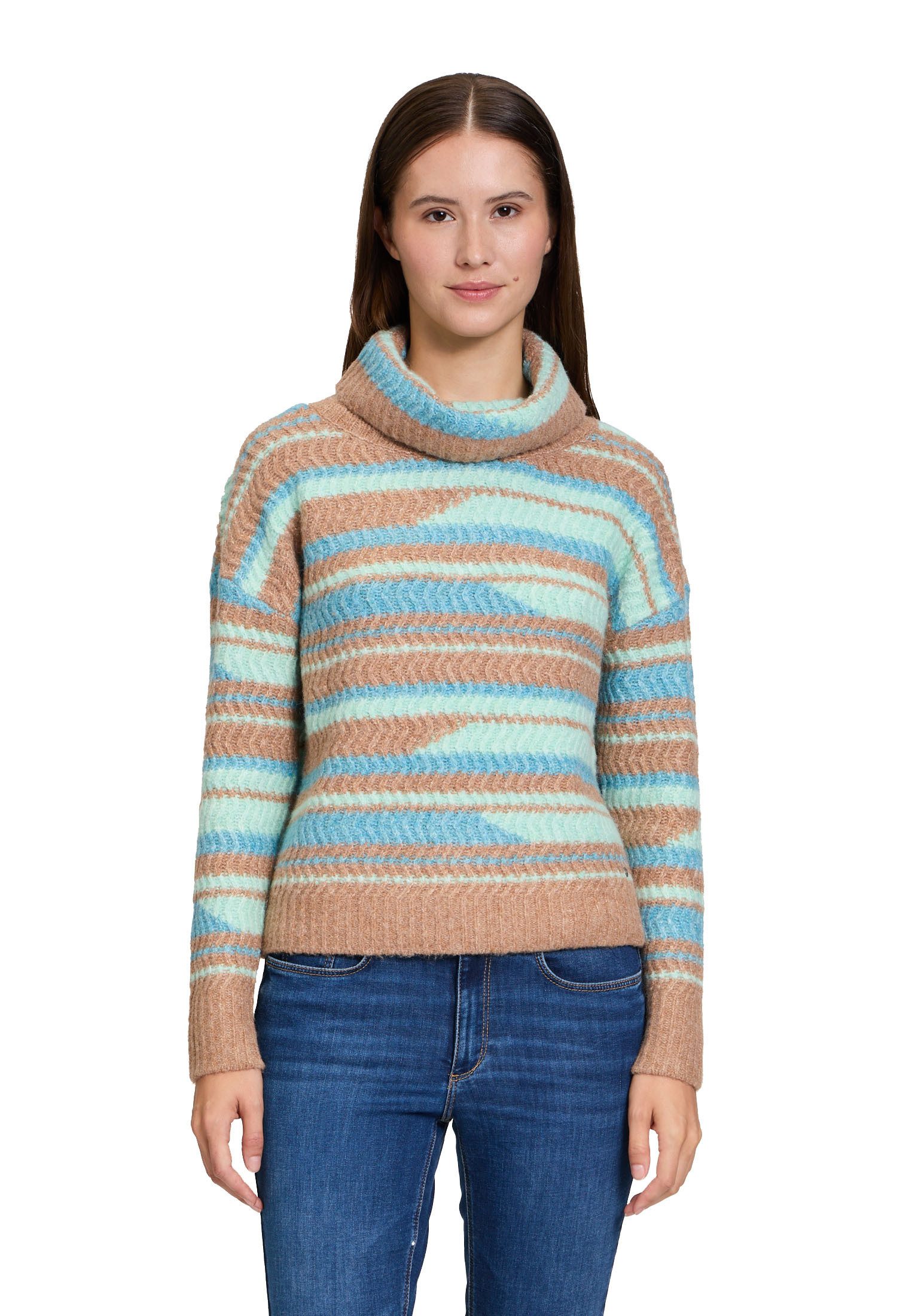Betty&Co Strickpullover Damen Strickpullover mit Struktur (1-tlg) Jacquard günstig online kaufen