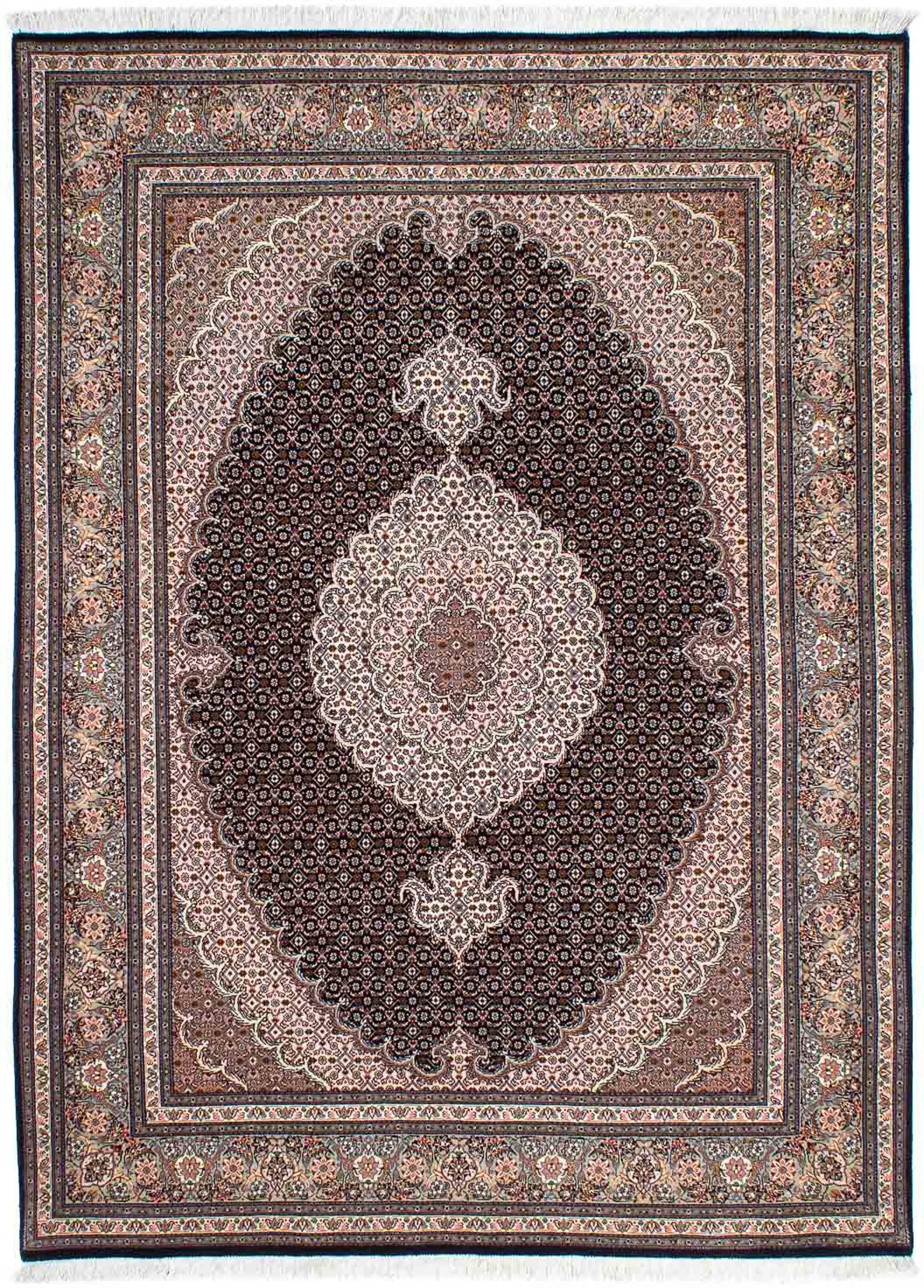 Orientteppich Perser - Einzelstück mit - mm, hellbraun, cm Royal Wohnzimmer, Höhe: - - Zertifikat Täbriz 208 x 7 150 morgenland, Handgeknüpft, rechteckig