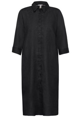 STREET ONE Blusenkleid Street One Hemdblusen Leinen Kleid in Black (1-tlg) Nicht Vorhanden