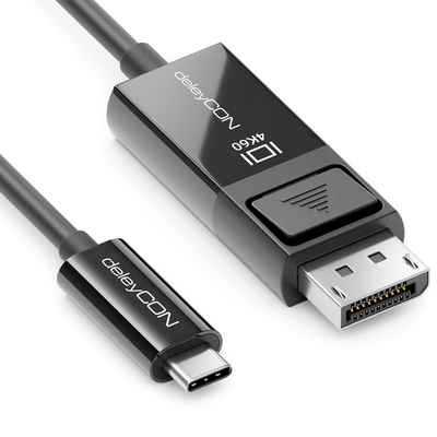 deleyCON deleyCON 1m USB C auf DisplayPort Kabel 4K@60hz UHD 2160p Adapter Video-Kabel