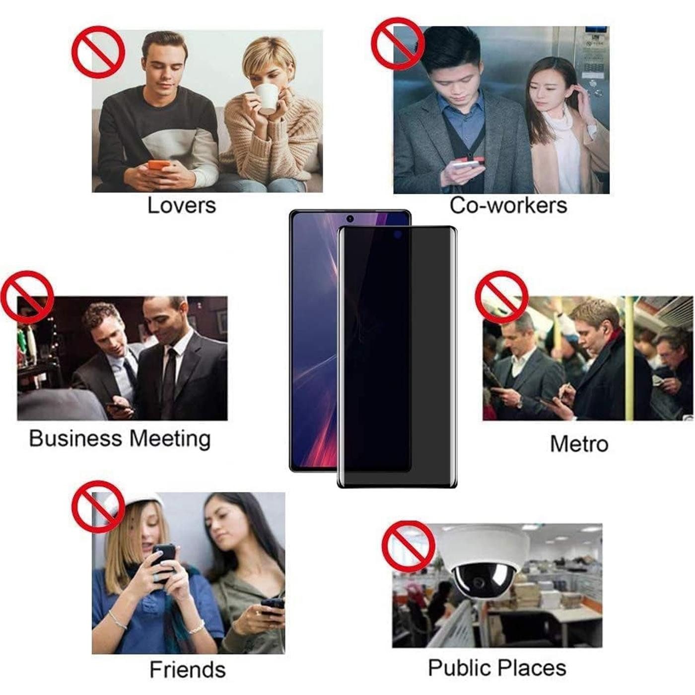 CoolGadget Displayschutzfolie Sichtschutz Panzerfolie für Samsung Galaxy S24 Ultra, mit Aufbringhilfe, 2x Privacy Glas Folie Anti-Spy Schutzfolie inkl. Montage  – Bild 5 von 5