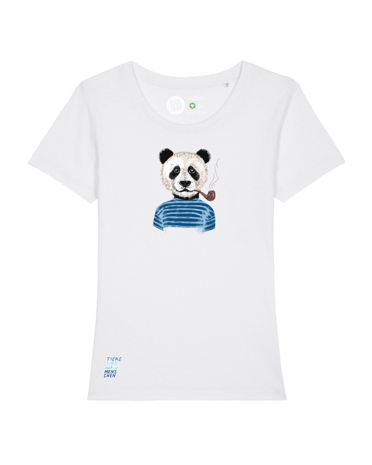 Apparel Panda meliert grau wat? (1-tlg) Print-Shirt