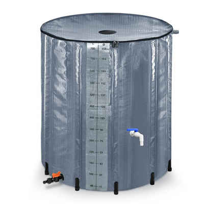 UISEBRT Regentonne Faltbare Regentonne Wasserauffangbehälter Regenwassertank PVC, 750 l, mit Abflussventil