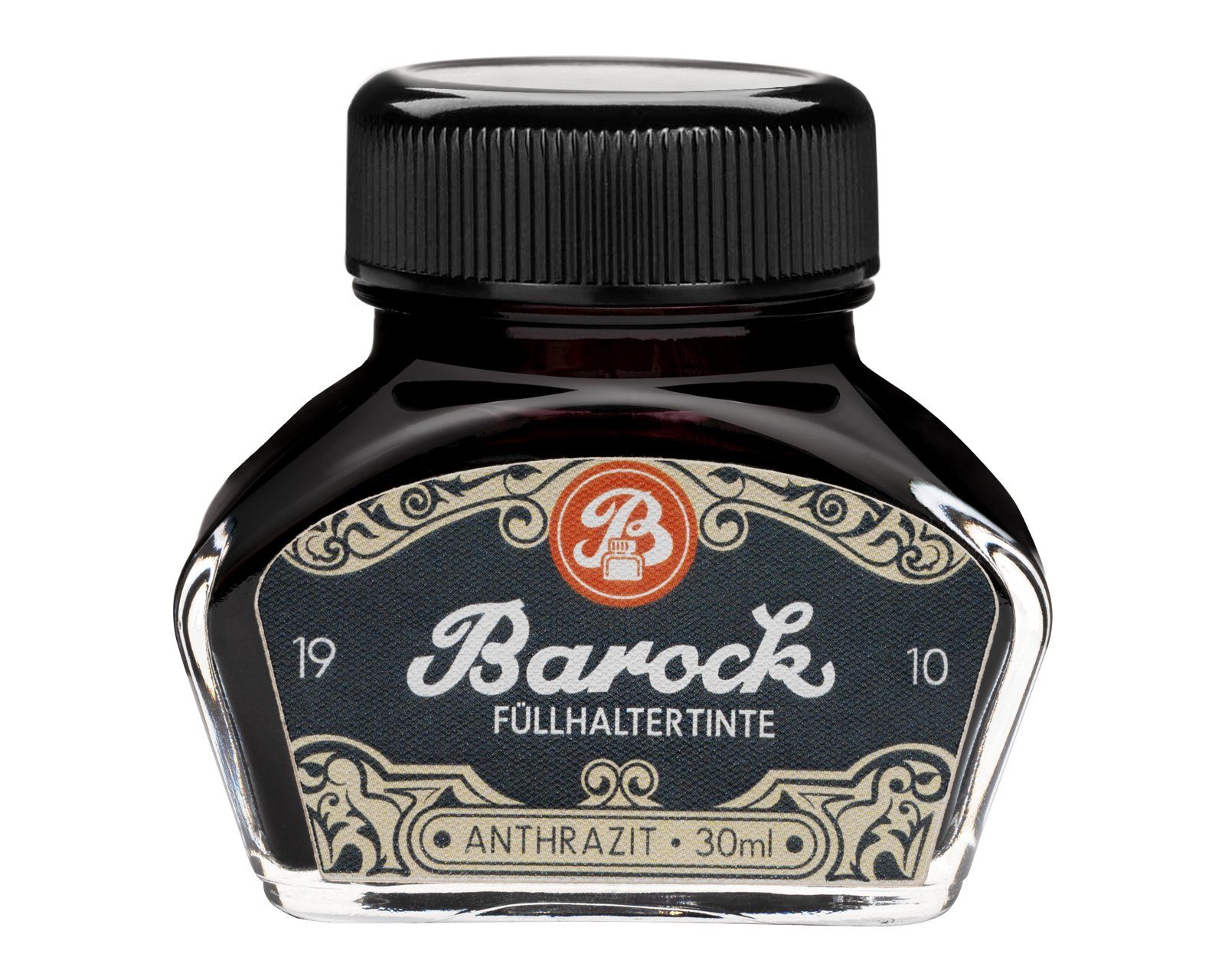 OCTOPUS Fluids Barock 1910 Anthrazit Schreibtinte, Füllertinte im 30ml Glas, grau Tintenglas (1-tlg., 1910)