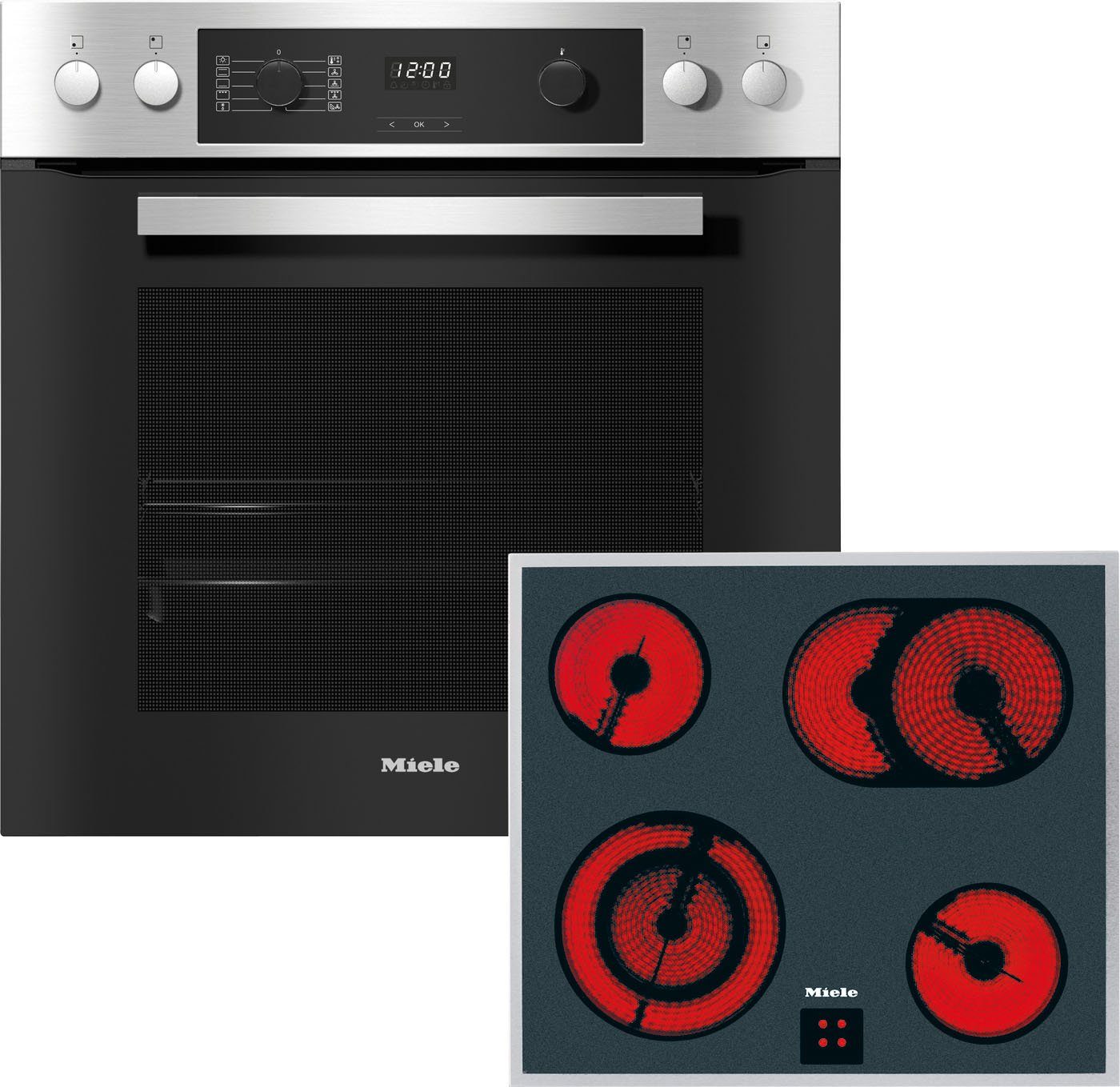 Miele mit Elektro-Herd-Set KM Comfort E 6003 Vollauszug TwinSet LPT, mit 2269-1 H