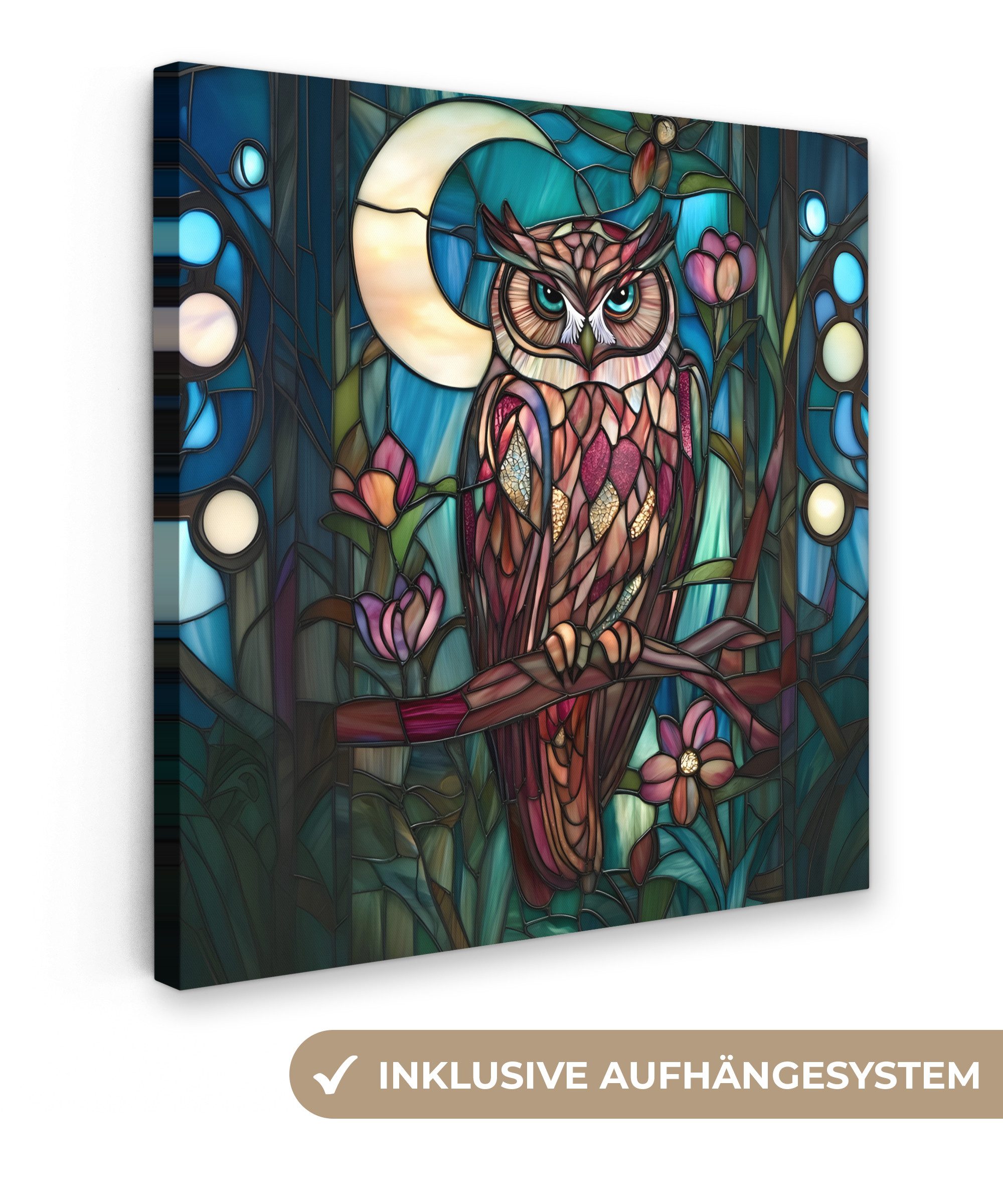 OneMillionCanvasses® Leinwandbild Eule - Mosaik - günstig online kaufen