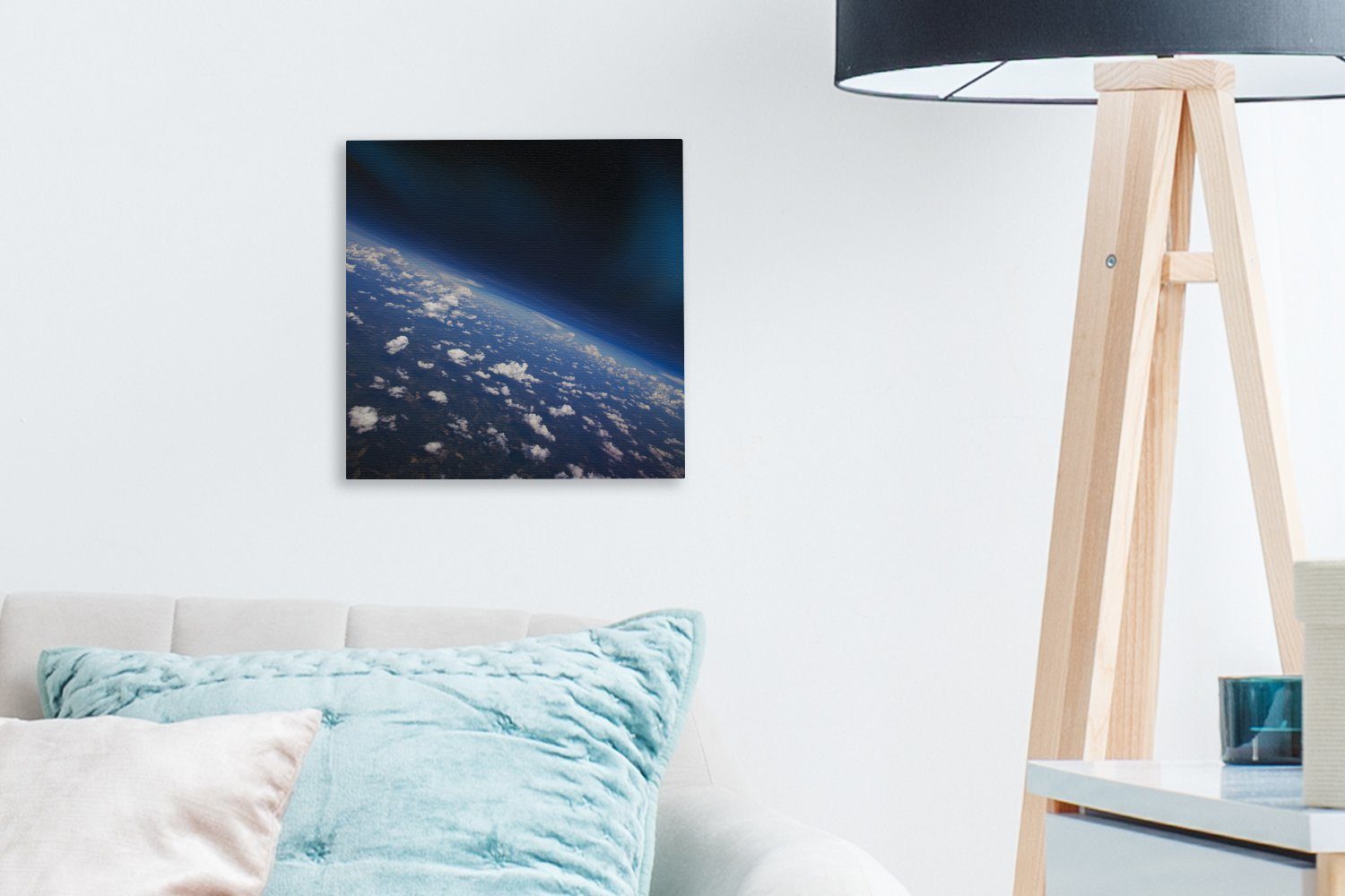 OneMillionCanvasses® Leinwandbild Die Erde (1 Schlafzimmer Leinwand aus Wohnzimmer für Weltraum, Bilder St), dem