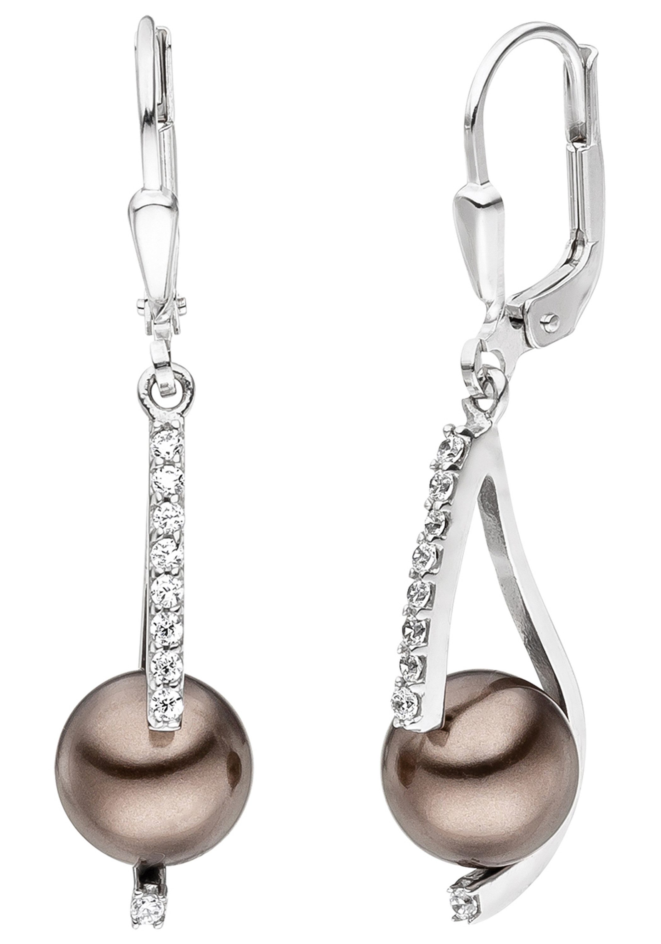 JOBO Perlenohrringe, 925 Silber mit synt... JOBO Perlenohrringe, 925 Silber mit synt...