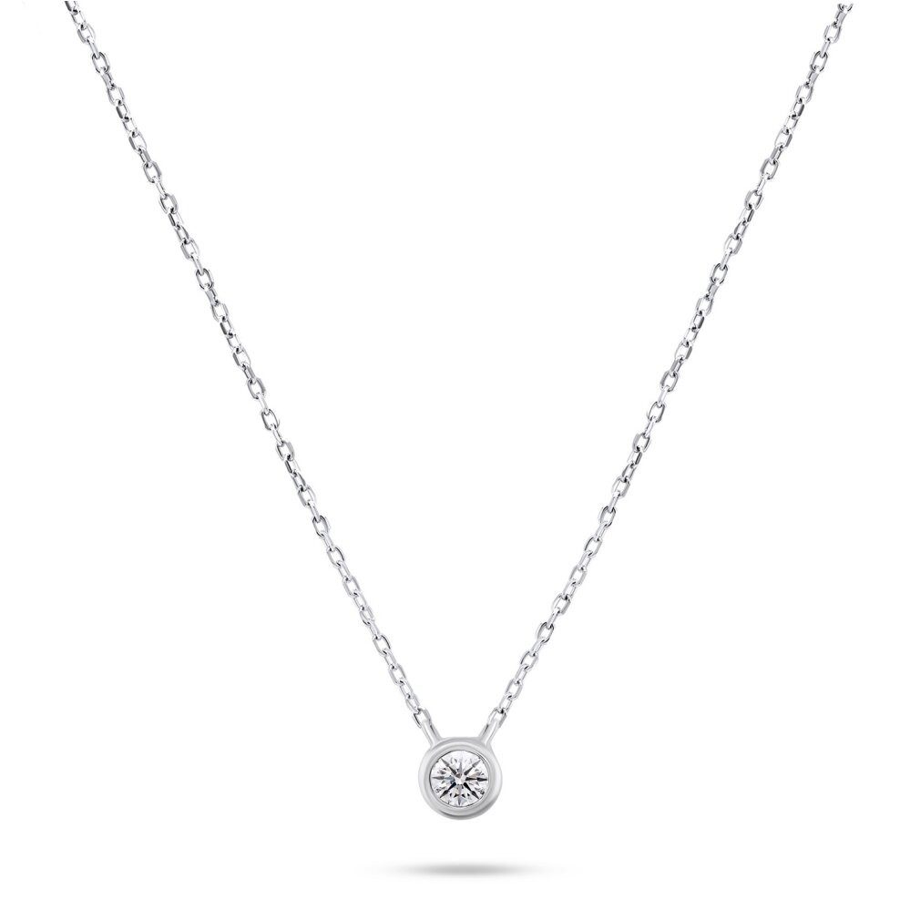 Brilio Silver Kette mit Einhänger Elegante Silberhalskette mit Zirkon NCL86W