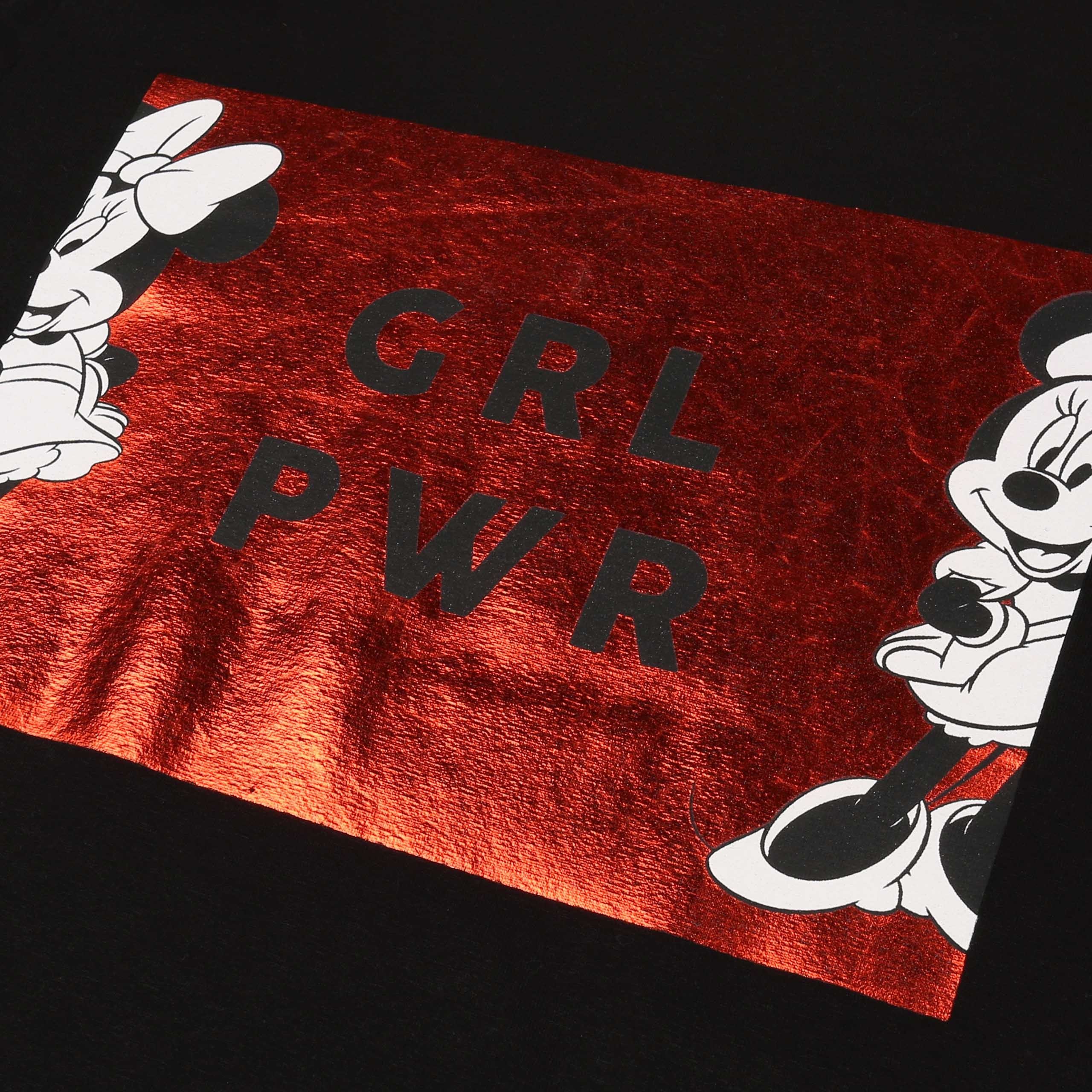 Sarcia.eu Kurzarmbluse DISNEY Minnie Mouse Mädchen T-Shirt, kurzarm, GIRL POWER, 7-8 Jahre