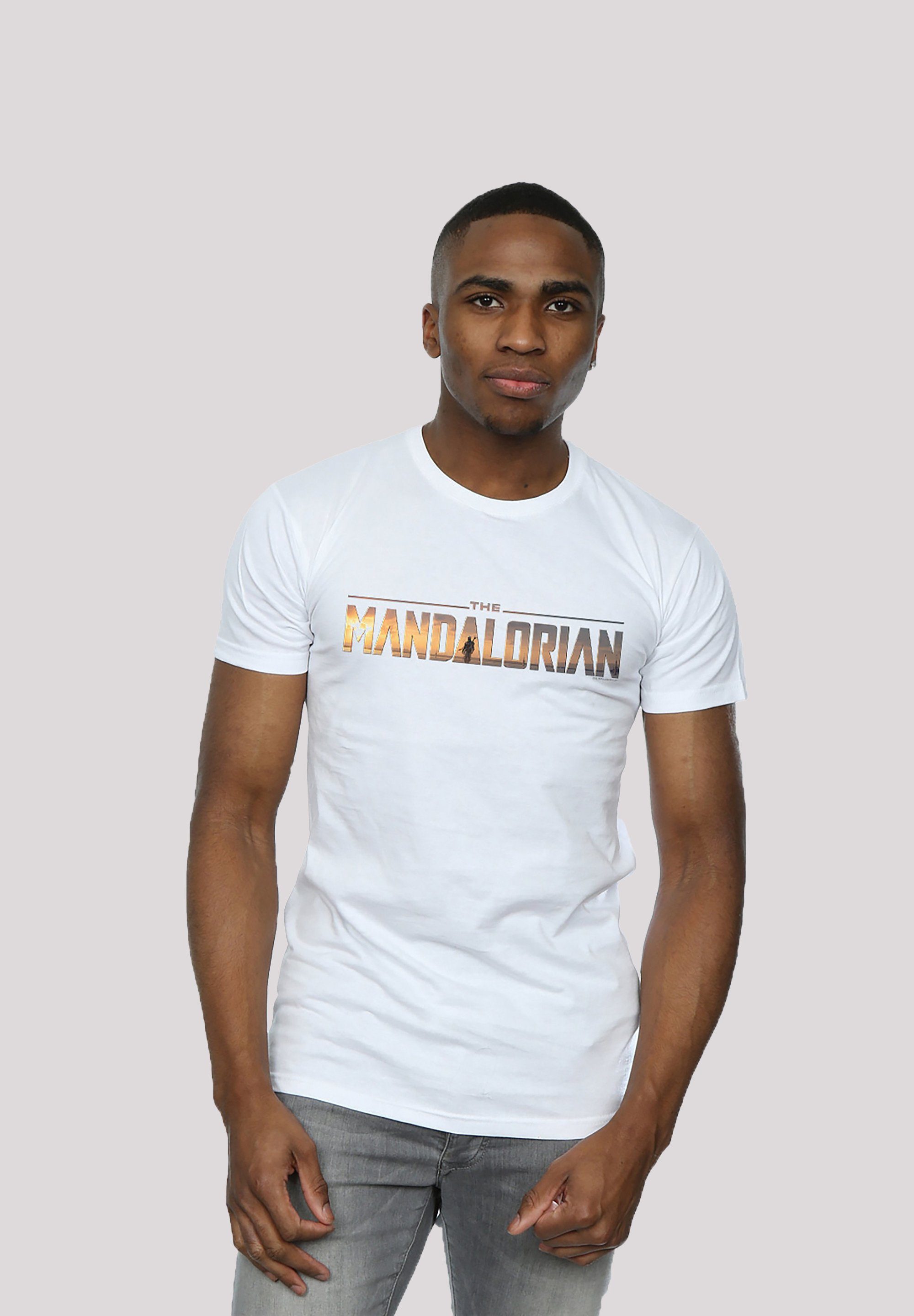 F4NT4STIC T-Shirt Star Wars The Mandalorian Logo - Premium Krieg der Sterne Print weiß