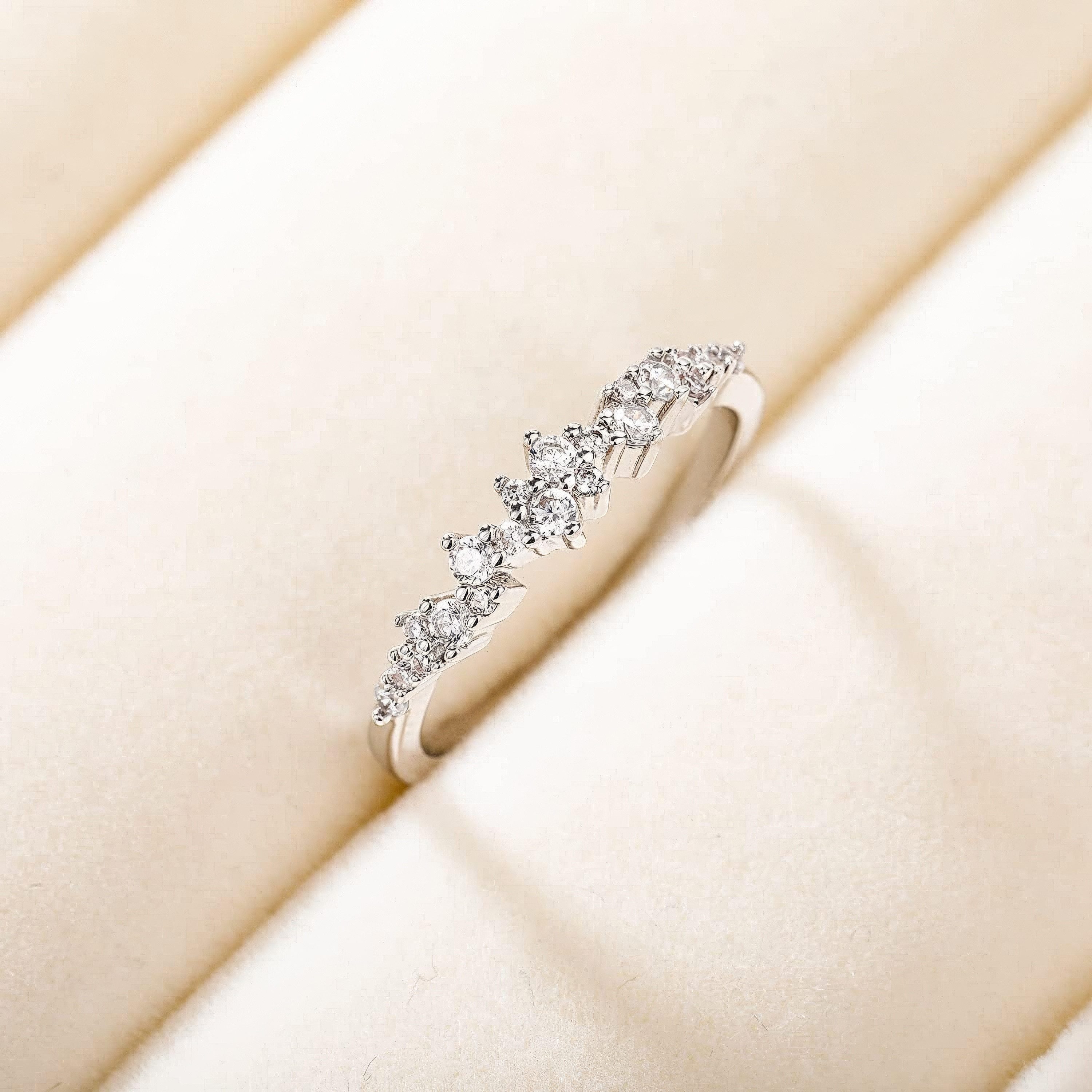 Jumpeak Diamantring Damen 585 Echtguldring, Verlobungsring, Manifestring,wedding ring, d/e, vvs/vs, Geschenke für Schwestern, Geschenke für Tochtern