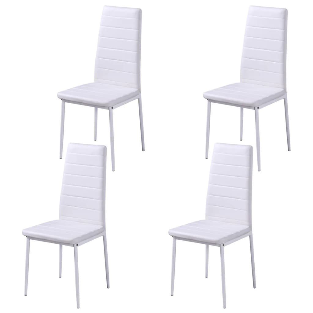 Tisch DOTMALL leicht, Essgruppe Stühlen Sitzgruppe und (5-tlg), mit Schwarz 4 Stabile und Weiß