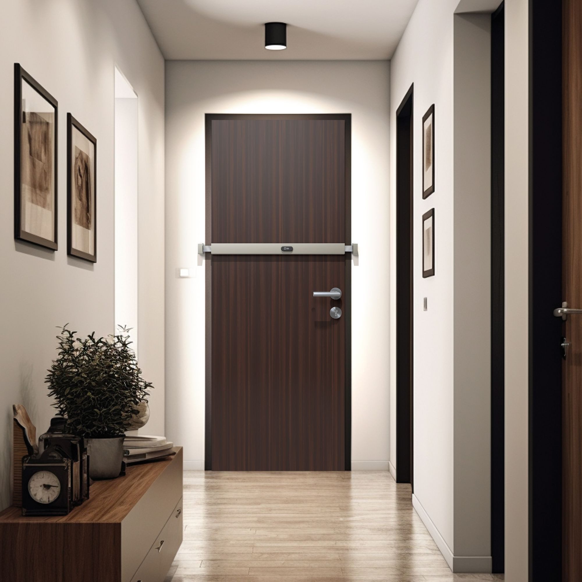 BASI Panzerriegel Panzerriegelschloss für Haus- und Wohnungstüren, (Packung), mit Profilzylinder, Türen 800 - 950 mm, Farbe silber