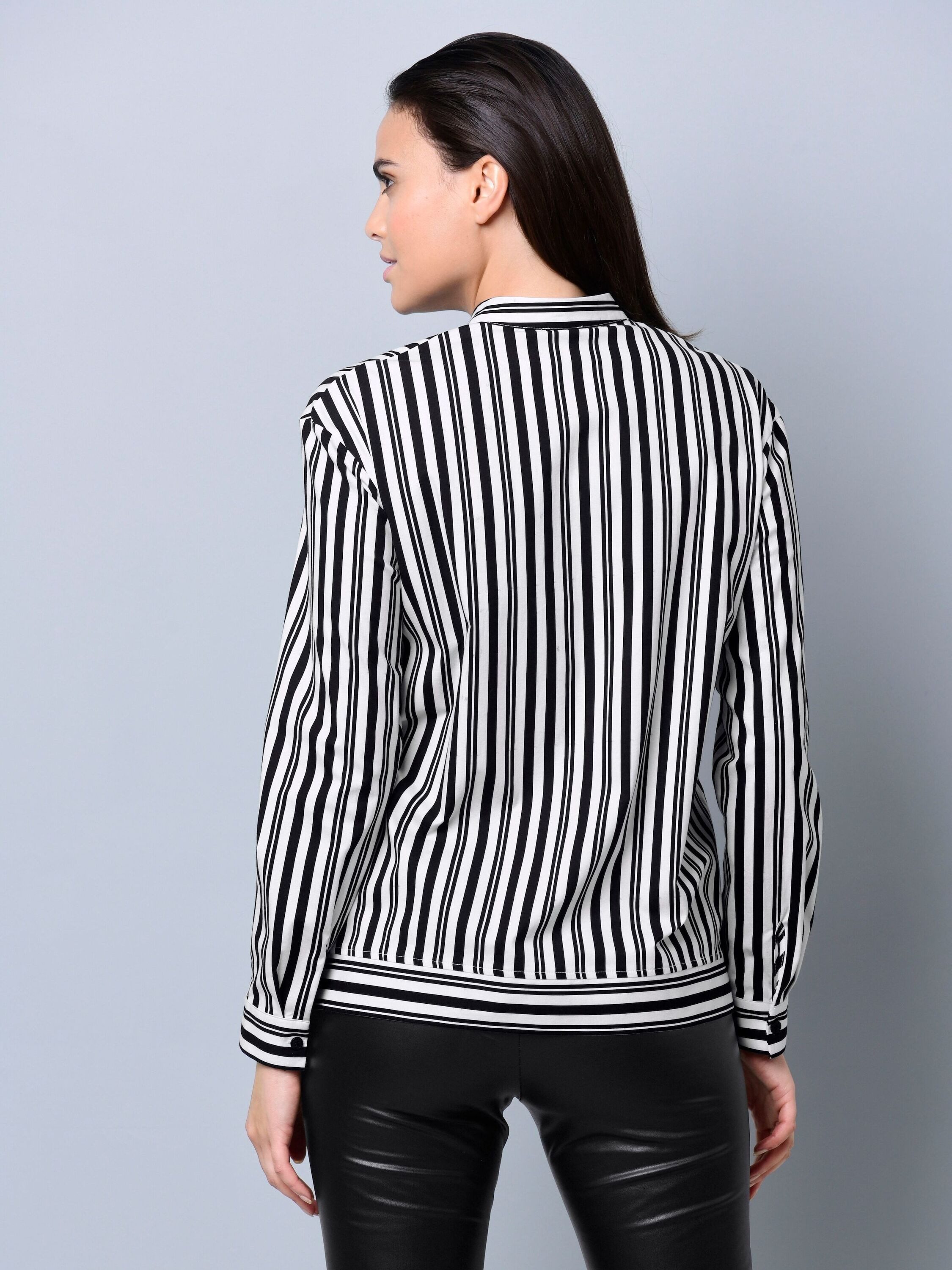 Alba Moda Hemdbluse Streifenbluse mit Knopfleiste