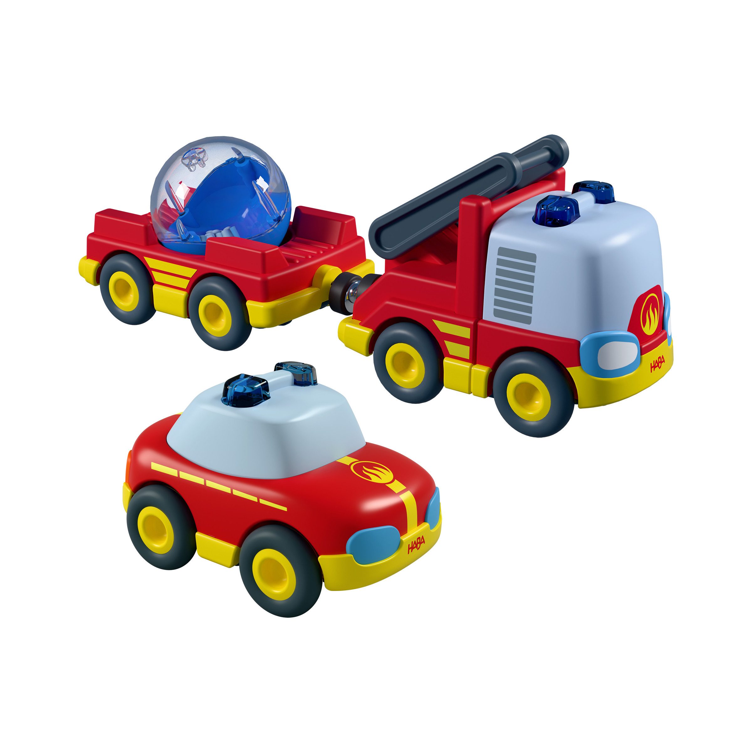 Haba Spielzeug-Feuerwehr Fahrzeug-Set Feuerwehr