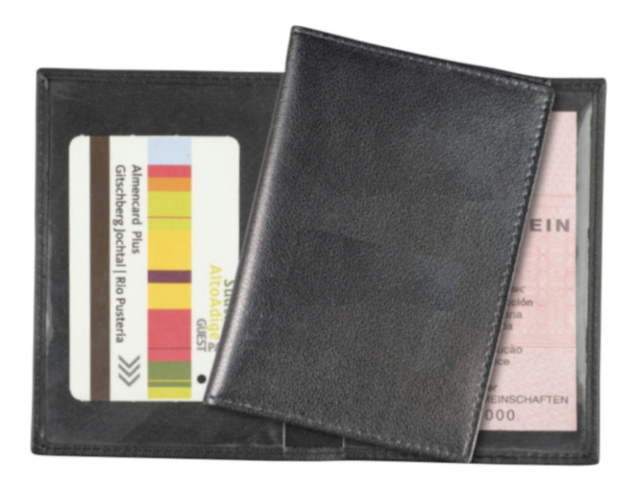 Best Offer Kartenetui KFZ Schein Schutzhülle mit Führerschein-Fach / Farbe: schwarz
