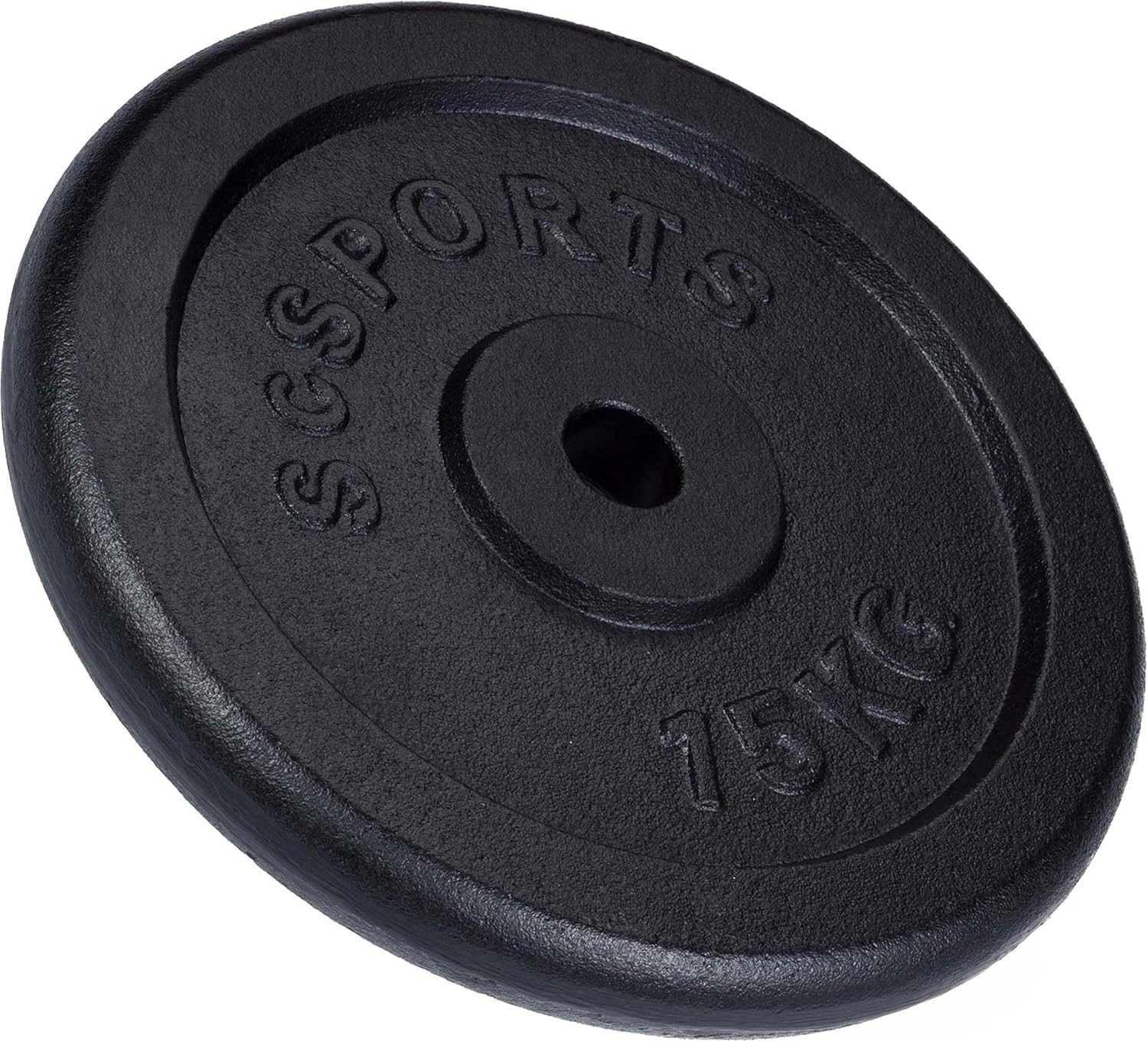 ScSPORTS® Hantelscheibe Hantelscheiben Set Gusseisen 15 - 60 kg, 15 kg