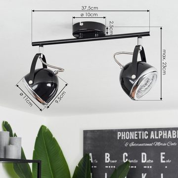 hofstein Deckenleuchte »Luns« Deckenlampe aus Metall/Glas in Schwarz/Nickel-matt/Chromfarben, ohne Leuchtmittel, mit Glasschirmen, G9en max. 33 Watt, Moderne Leuchte