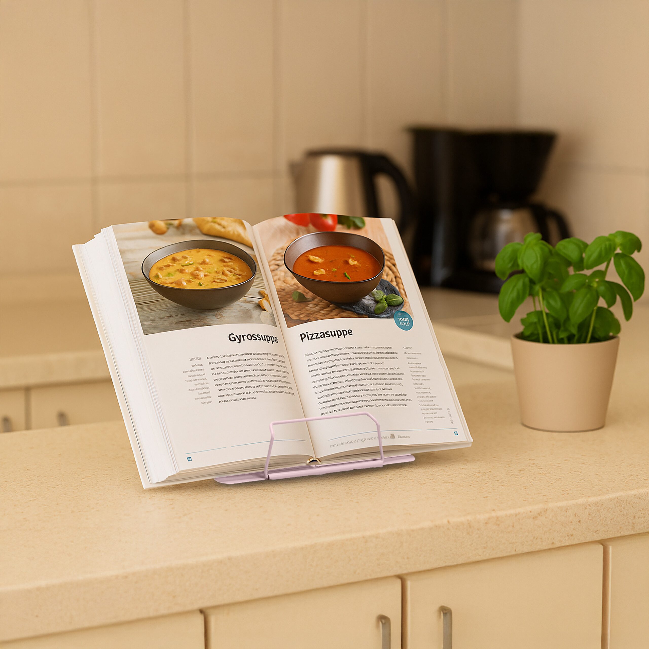 relaxdays Kochbuchhalter Buchständer 2er Set höhenverstellbar (2 St)