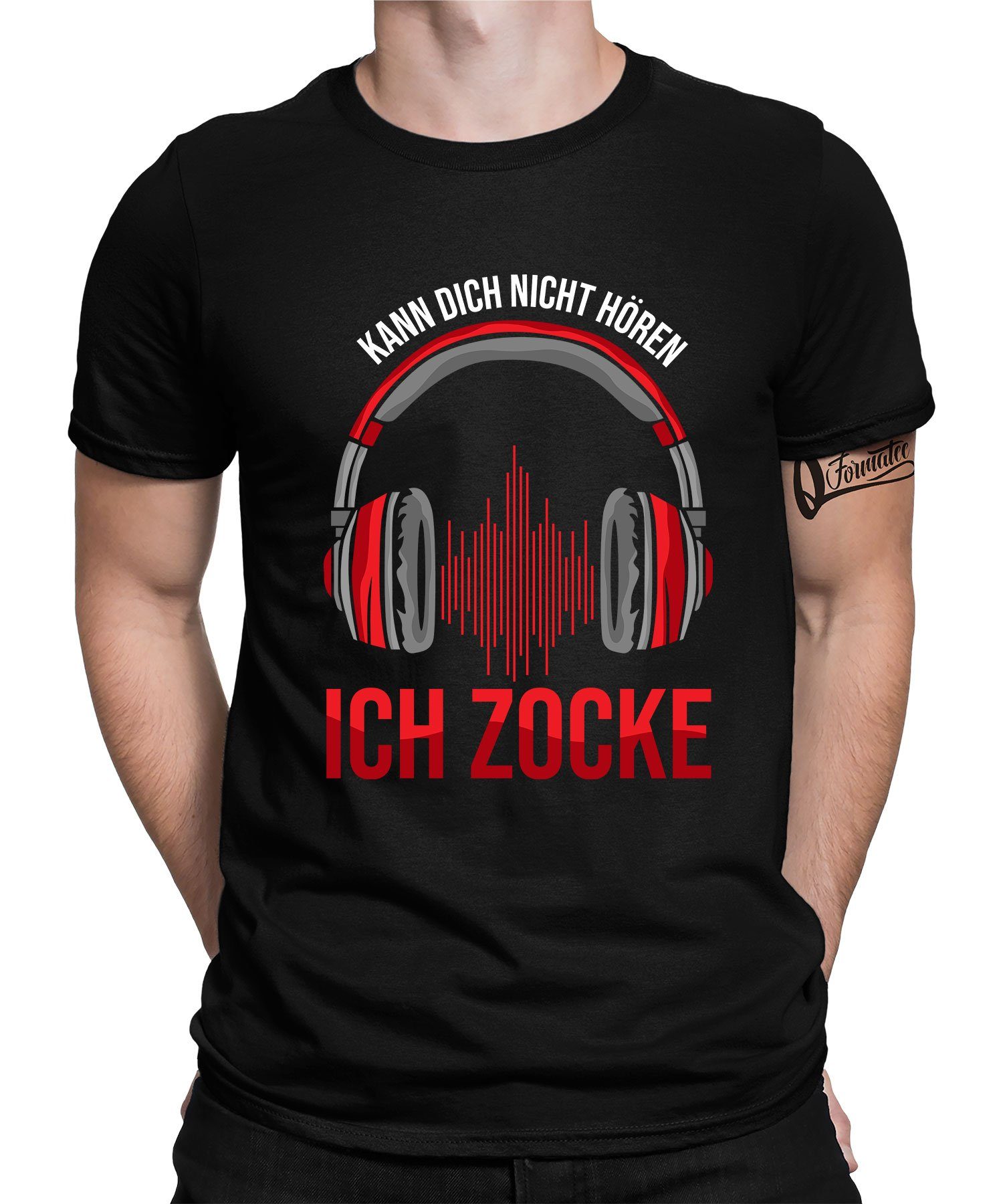 Quattro Formatee Kurzarmshirt Ich Zocke - Gaming Gamer Zocken Herren T-Shirt (1-tlg)