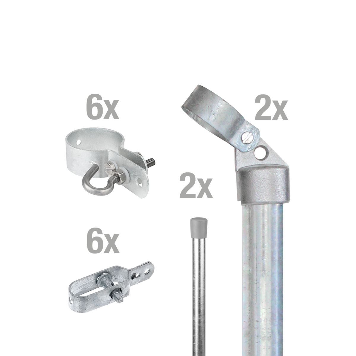 Alberts Zaun Alberts 634445 Zauneckuss-Set Wellengittertor ec Maschenfvzzaun, Set,D, Alberts Zauneckset Maschendraht Drahtzaun Viereckgeflecht Einbetoniere