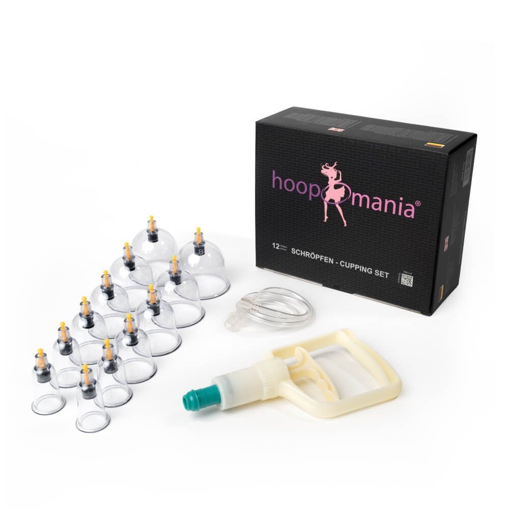 Massagegerät Hoopomania Schröpfen Set 12-teilig mit Schröpfgläser