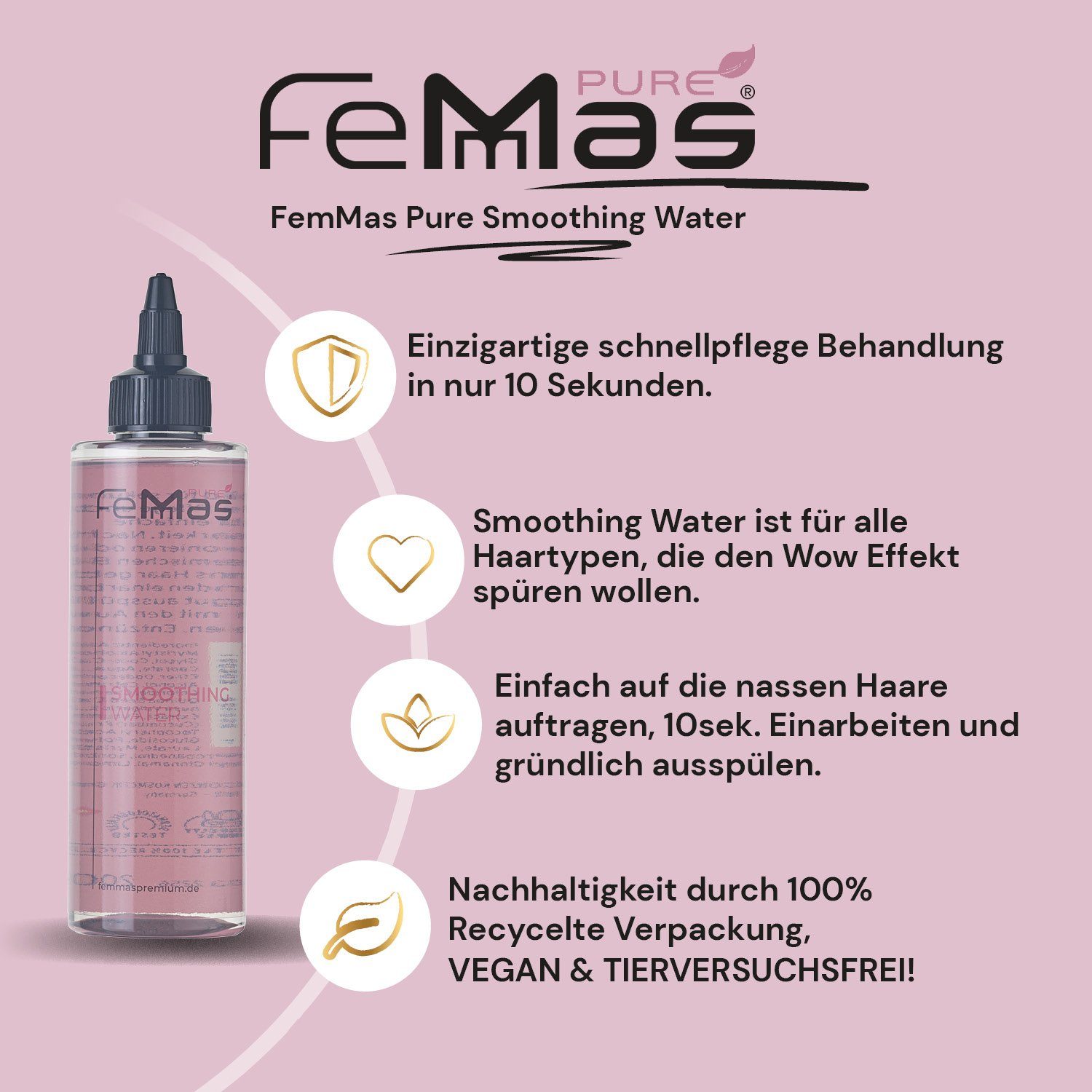 Femmas Premium Haarelexier Femmas Pure Water 200ml Smoothing