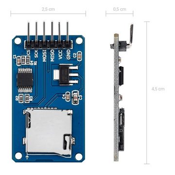kwmobile 2x Micro SD Card Modul für Arduino und andere Microcontroller Computer-Adapter, 4,50 cm