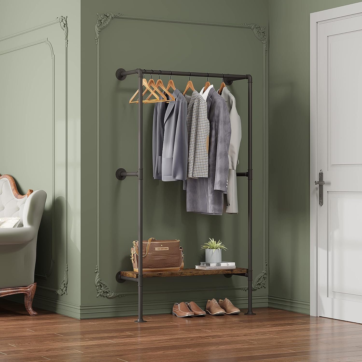 Woltu Kleiderständer, (Set, 4 St), mit Ablagen, Garderobe mit Kleiderstange günstig online kaufen