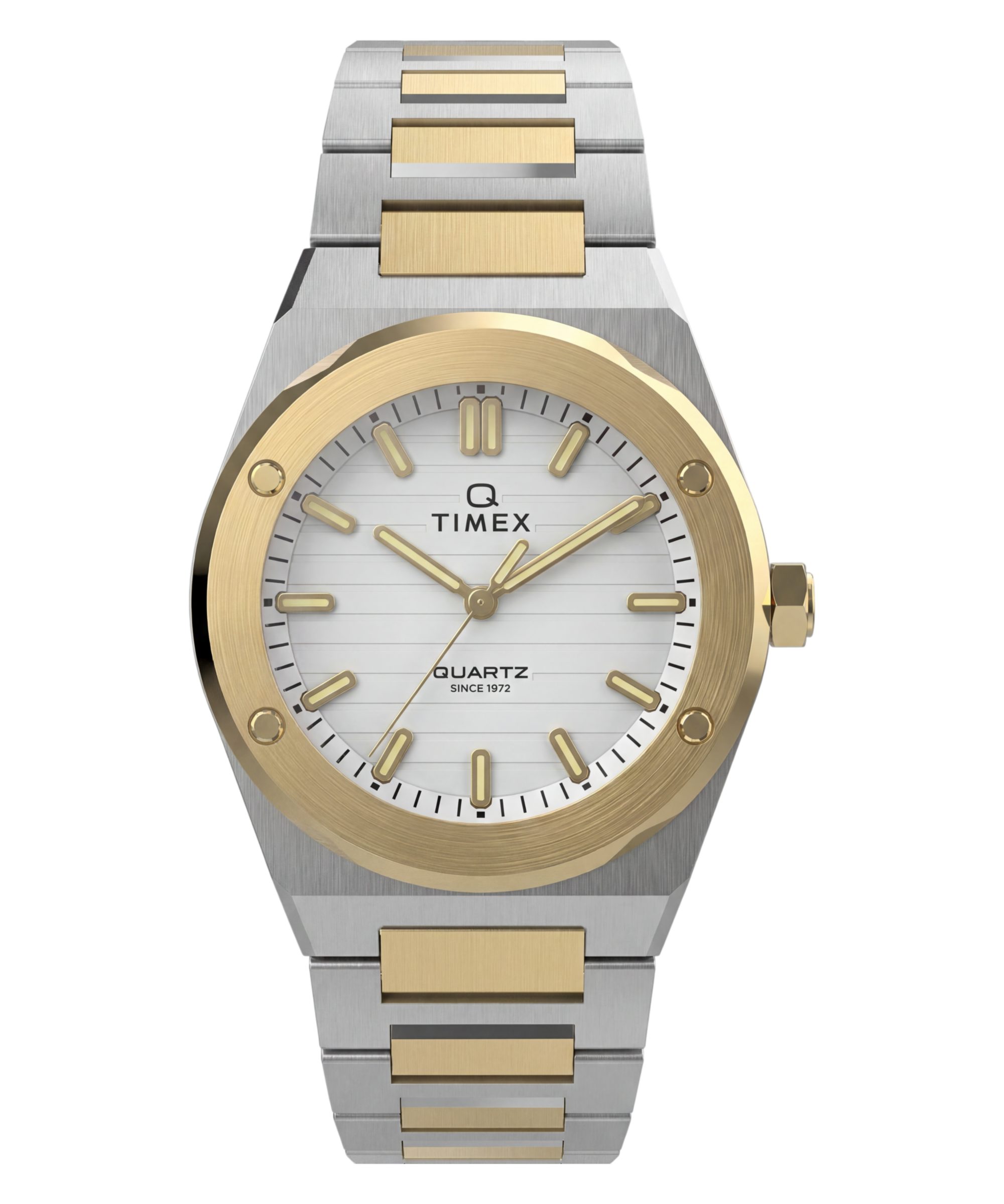 Timex Quarzuhr Q Timex Marbella TW2Y81900AJ, Armbanduhr, Damenuhr, Edelstahlarmband, analog, Beleuchtung