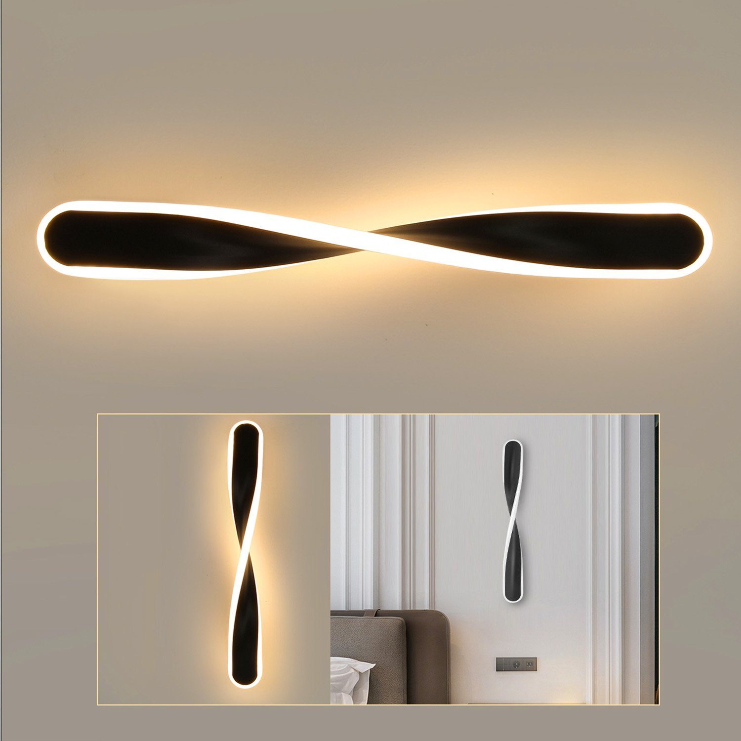 oyajia Wandleuchte 45cm Modern LED Wandlampe günstig online kaufen