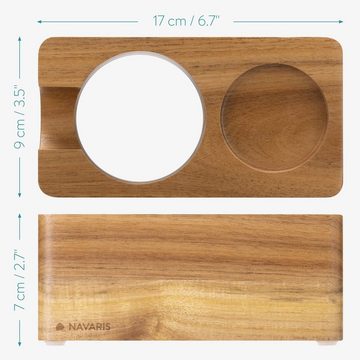 Navaris Kaffeebereiter Tamperstation 51mm/58mm - Holz Tamper Station für Siebträger